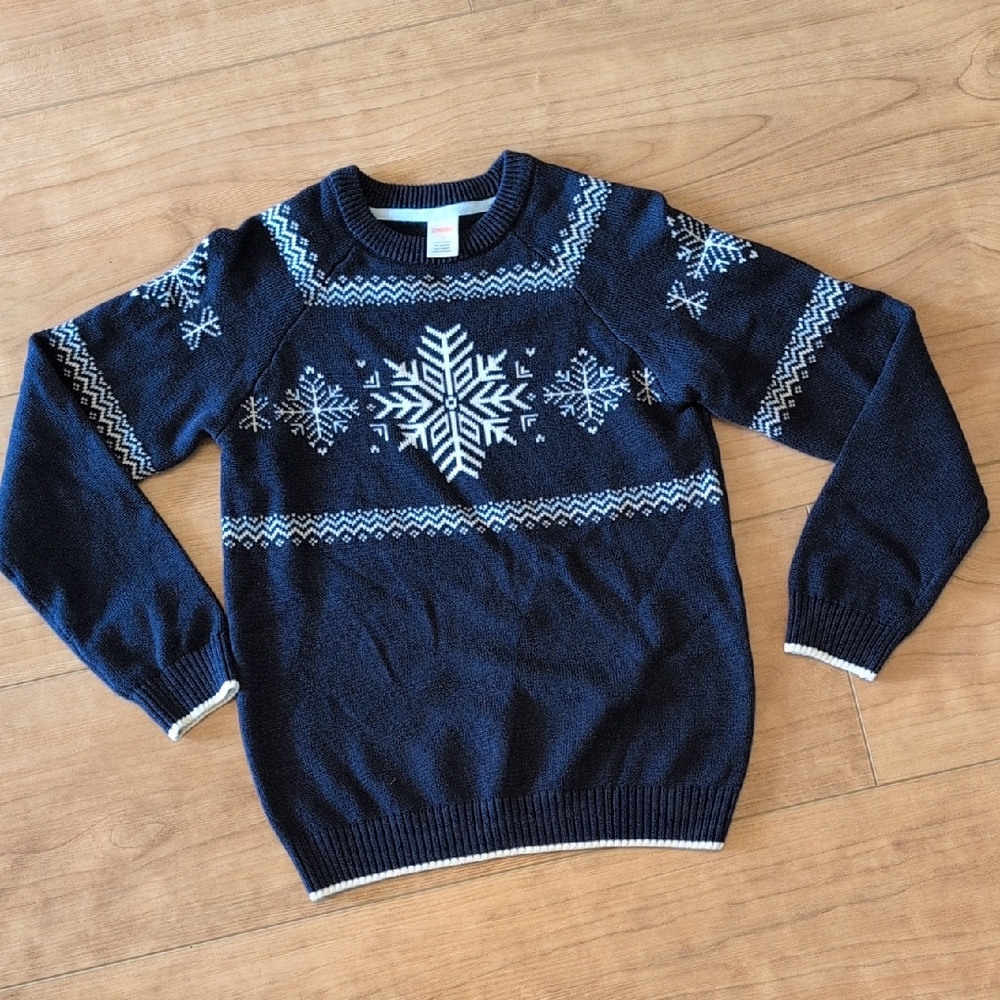 Gymboree Sz 12 Navy Blue Snowflake Sweater